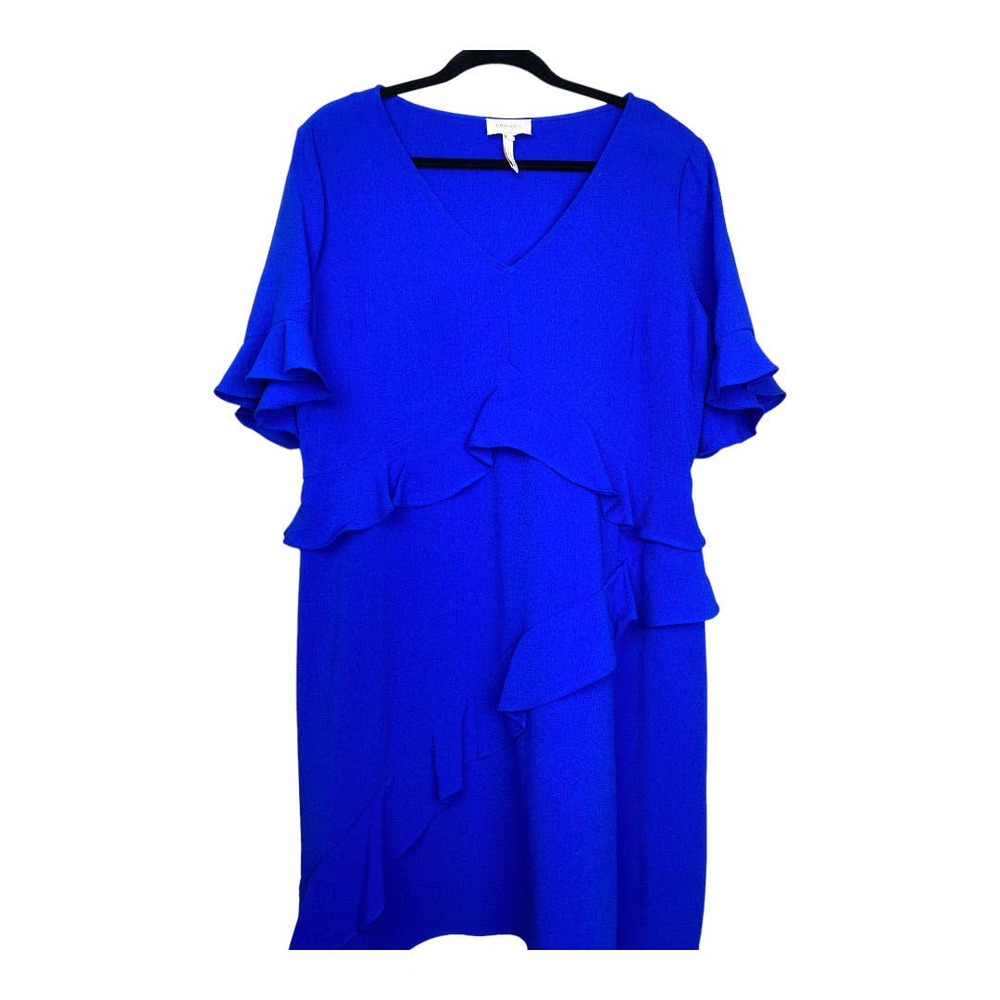Laundry by Shelli Seagal Electric Blue short sleeve ruffle tiered dress Size 16 - Picture 5 of 7